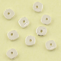 Brass Spacer Bead, real silver plated, lead & cadmium free, 5.46mm, Hole:Approx 0.5mm, 10PCs/Bag, Sold By Bag