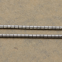 Non Magnetic Hematite Beads, Column, platinum color plated, 3x3mm, Hole:Approx 0.5mm, Length:Approx 16 Inch, 30Strands/Lot, Approx 124PCs/Strand, Sold By Lot