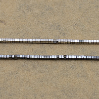 Nicht-magnetische Hämatit Perlen, Non- magnetische Hämatit, Quadrat, plattiert, keine, 1.50x1.50mm, Bohrung:ca. 0.3mm, Länge ca. 16 ZollInch, 10SträngeStrang/Menge, ca. 383PCs/Strang, verkauft von Menge