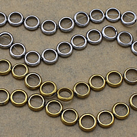 Nicht-magnetische Hämatit Perlen, Non- magnetische Hämatit, Kreisring, plattiert, keine, 9.50x9.50x2.50mm, Bohrung:ca. 0.5mm, Länge ca. 13 ZollInch, 20SträngeStrang/Menge, ca. 35PCs/Strang, verkauft von Menge