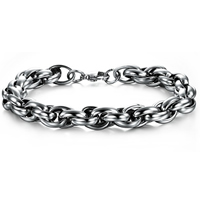 Men Bracelet, Stainless Steel, rope chain & for man, original color, 10mm, Sold Per Approx 8.66 Inch Strand