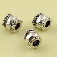 Brass Beads, Column, antique silver color plated, lead & cadmium free, 4.5mm, Hole:Approx 2mm, 10PCs/Bag, Sold By Bag