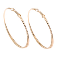 Brass Hoop Earring, gold color plated, nickel, lead & cadmium free, 60x63x3mm, Sold By Pair