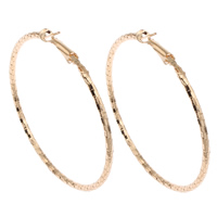 Brass Hoop Earring, gold color plated, nickel, lead & cadmium free, 60x64x2mm, Sold By Pair