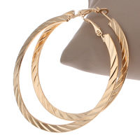 Brass Hoop Earring, gold color plated, nickel, lead & cadmium free, 60x60x1mm, Sold By Pair