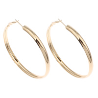 Brass Hoop Earring, gold color plated, nickel, lead & cadmium free, 62x65x5mm, Sold By Pair