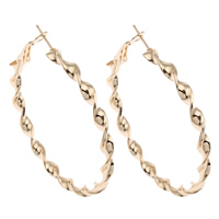 Brass Hoop Earring, gold color plated, nickel, lead & cadmium free, 50x54x4mm, Sold By Pair