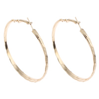 Brass Hoop Earring, gold color plated, nickel, lead & cadmium free, 59x63x5mm, Sold By Pair