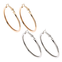 Brass Hoop Earring, plated, more colors for choice, nickel, lead & cadmium free, 49x53x3mm, Sold By Pair