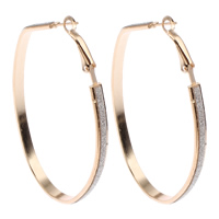 Brass Hoop Earring, gold color plated, colorful powder, nickel, lead & cadmium free, 42x67x4mm, Sold By Pair