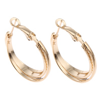 Brass Hoop Earring, gold color plated, nickel, lead & cadmium free, 28x30x5mm, Sold By Pair