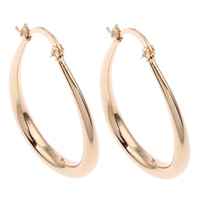 Brass Hoop Earring, gold color plated, nickel, lead & cadmium free, 29x40x4mm, Sold By Pair