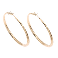 Brass Hoop Earring, gold color plated, flower cut, nickel, lead & cadmium free, 60x63x4mm, Sold By Pair