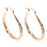 Brass Hoop Earring, gold color plated, flower cut, nickel, lead & cadmium free, 35x43x5mm, Sold By Pair