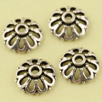 Brass Bead Cap, Flower, antique silver color plated, lead & cadmium free, 9.8x9.8mm, Hole:Approx 1.5mm, 10PCs/Bag, Sold By Bag