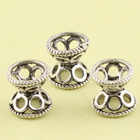 Brass Bead Cap, antique silver color plated, double-sided, lead & cadmium free, 8x8.5mm, Hole:Approx 1.5mm, 10PCs/Bag, Sold By Bag