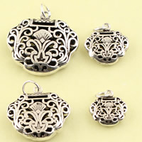 Hollow Brass Pendants, Longevity Lock, antique silver color plated, different size for choice, lead & cadmium free, Sold By PC
