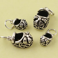 Brass Pendant Shoes antique silver color plated lead & cadmium free Approx 3.5mm Sold By PC