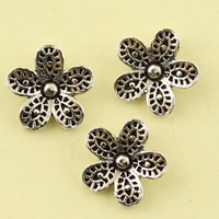 Brass Jewelry Pendants, Flower, antique silver color plated, lead & cadmium free, 9.8mm, Hole:Approx 1mm, Sold By PC