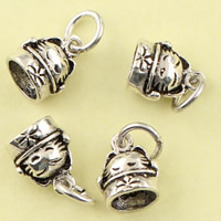 Brass Jewelry Pendants, Fortune Cat, antique silver color plated, lead & cadmium free, 8.40x14x6mm, Hole:Approx 3.5mm, Sold By PC