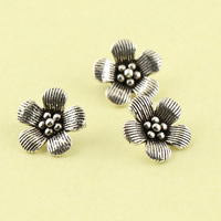 Brass Jewelry Pendants, Flower, antique silver color plated, lead & cadmium free, 10x10mm, Hole:Approx 1mm, Sold By PC