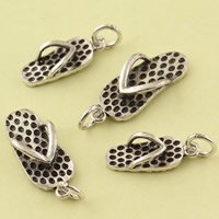 Brass Jewelry Pendants, Slipper, antique silver color plated, different size for choice, lead & cadmium free, Hole:Approx 3.5mm, Sold By PC