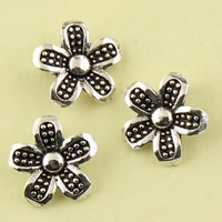 Brass Jewelry Pendants, Flower, antique silver color plated, lead & cadmium free, 9.8x9.8mm, Hole:Approx 1mm, Sold By PC