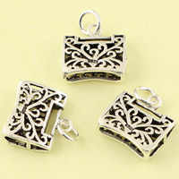 Hollow Brass Pendants Lock antique silver color plated lead & cadmium free Approx 3.5mm Sold By PC