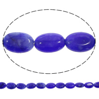 окрашенная Jade Бусины, Плоская овальная форма, голубой, 13x18x5mm, отверстие:Приблизительно 1mm, длина:Приблизительно 15.5 дюймовый, 10пряди/сумка, Приблизительно 22ПК/Strand, продается сумка