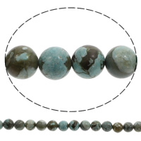 gefärbte Jade Perle, rund, blau, 10mm, Bohrung:ca. 1mm, Länge:ca. 15.5 ZollInch, 10SträngeStrang/Tasche, ca. 40PCs/Strang, verkauft von Tasche