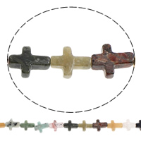 Gemstone Jewelry Beads, Cross, 16x22x5mm, Hole:Approx 1mm, Length:Approx 15.5 Inch, 10Strands/Bag, Approx 23PCs/Strand, Sold By Bag