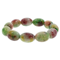 Dyed Jade Bracelet, Oval, multi-colored, 13x18mm-14x20mm, Length:Approx 7.5 Inch, 10Strands/Bag, Sold By Bag