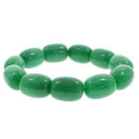 Pintado de Jade pulseira, Coluna, verde, 13x18mm-14x20mm, comprimento Aprox 7.5 inchaltura, 10vertentespraia/Bag, vendido por Bag