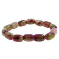 Dyed Jade bracelet, pilier, quartz cerise, 13x18mm-14x20mm, Longueur:Environ 7.5 pouce, 10Strandstoron/sac, Vendu par sac