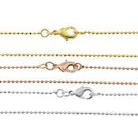 Brass Necklace Chain plated ball chain nickel lead & cadmium free 1mm Length Approx 17.5 Inch Sold By Bag