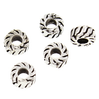 Brass Jewelry Beads, antique silver color plated, lead & cadmium free, 2x4mm, Hole:Approx 2mm, 40PCs/Bag, Sold By Bag