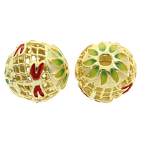 Cloisonne Beads, Round, handmade, hollow, lead & cadmium free, 12mm, Hole:Approx 1mm, Sold By PC