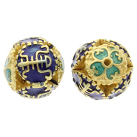 Cloisonne Beads, Round, handmade, hollow, lead & cadmium free, 9mm, Hole:Approx 1mm, Sold By PC