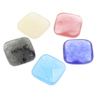 Dyed Jade Cabochon, Square, flat back & faceted, more colors for choice, 14x5mm, 100PCs/Bag, Sold By Bag