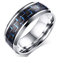 Stainless Steel Finger Ring for Men, with Fiber, plated, different size for choice & for man, 8mm, 3PCs/Lot, Sold By Lot