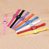 Unisex Wrist Watch Silicone with Plastic & Zinc Alloy platinum color plated 34mm Length Approx 8.5 Inch Sold By Lot