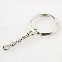 Jern split ring, platin farve forgyldt, bly & cadmium fri, 1.5x25mm, 1000pc'er/Bag, Solgt af Bag