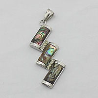 Natural Abalone Shell Pendants Brass with Abalone Shell platinum color plated with rhinestone nickel lead & cadmium free Approx Sold By Lot
