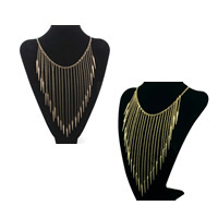 Fashion Fringe Necklace Zinc Alloy plated oval chain nickel lead & cadmium free 31mm Sold Per Approx 18.3 Inch Strand