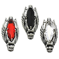Stainless Steel Pendants, 316L Stainless Steel, with Glass, Dragon, blacken, more colors for choice, 21.50x45x13mm, Hole:Approx 4.5x6mm, 5PCs/Lot, Sold By Lot
