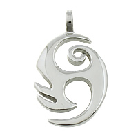 Stainless Steel Pendants, 316L Stainless Steel, original color, 24x42x3mm, Hole:Approx 6mm, 5PCs/Lot, Sold By Lot