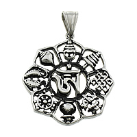 Stainless Steel Flower Pendant 316L Stainless Steel blacken Approx Sold By Lot