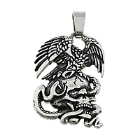 Stainless Steel Animal Pendants, 316L Stainless Steel, blacken, 31x44x3mm, Hole:Approx 5x10mm, 5PCs/Lot, Sold By Lot