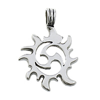 Stainless Steel Pendants, 316L Stainless Steel, blacken, 31x43x2.50mm, Hole:Approx 5x7mm, 5PCs/Lot, Sold By Lot