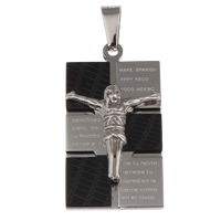 Stainless Steel Pendants, Rectangle, plated, Christian Jewelry & two tone, 22x42x5mm, Hole:Approx 5x7mm, Sold By PC